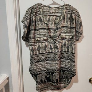 Live 4 Truth Cream and Black Printed High Low Top